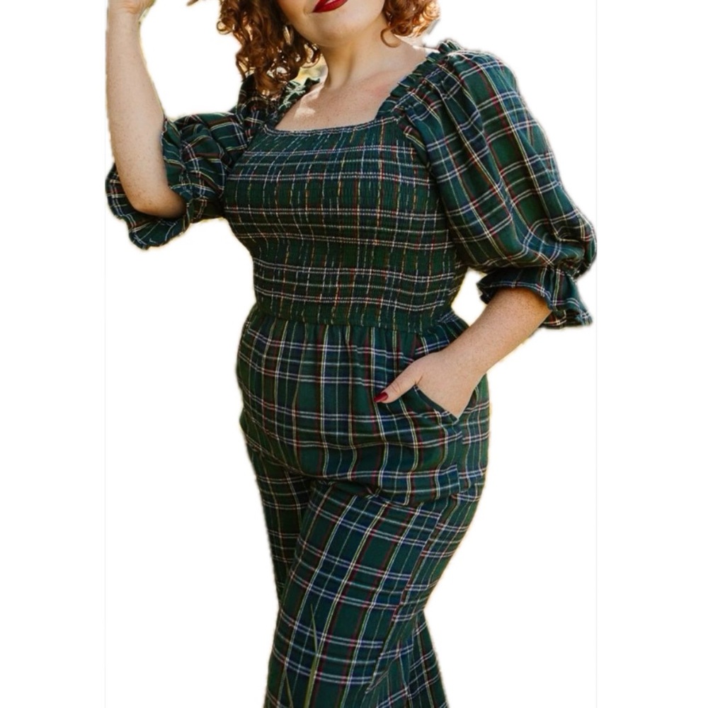 Ivy City Co Plaid Madeline Jumpsuit